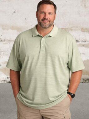 Ralph Lauren Light Green Striped Polo Shirt Size XXL